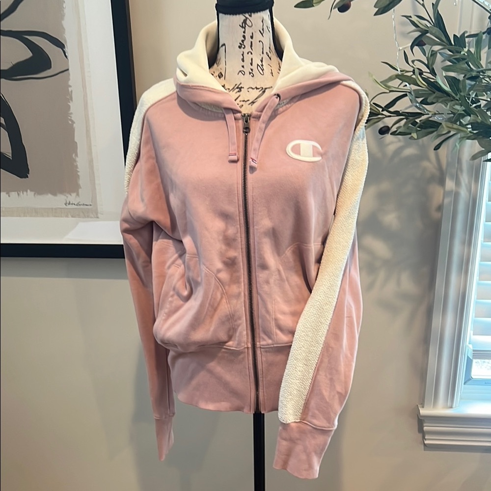 Champion Blush and Ivory Zip-Up Hoodie